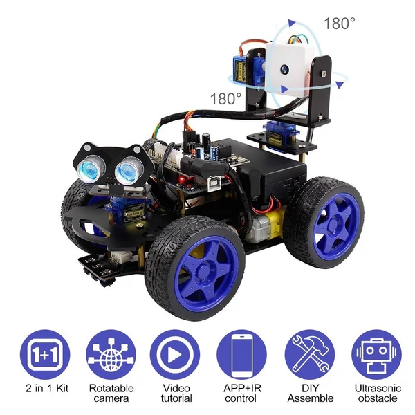 UNO R3 Smart Robot autós készlet Wifi kamera távirányító STEM oktatási játékautó robotkészlet Arduino tanulók számára