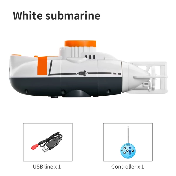 Mini RC tengeralattjáró távirányító vízálló - Fehér
