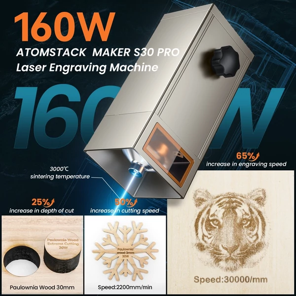 Atomstack S30 PRO 33W lézergravírozó F30 PRO Air Assist rendszerrel