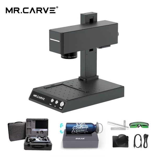 MR.CARVE M4 jelölőgép lézergravírozó 2W infravörös lézermodul és 5W kék fényű lézermodul 70x70mm-es faragó terület forgóhengerrel