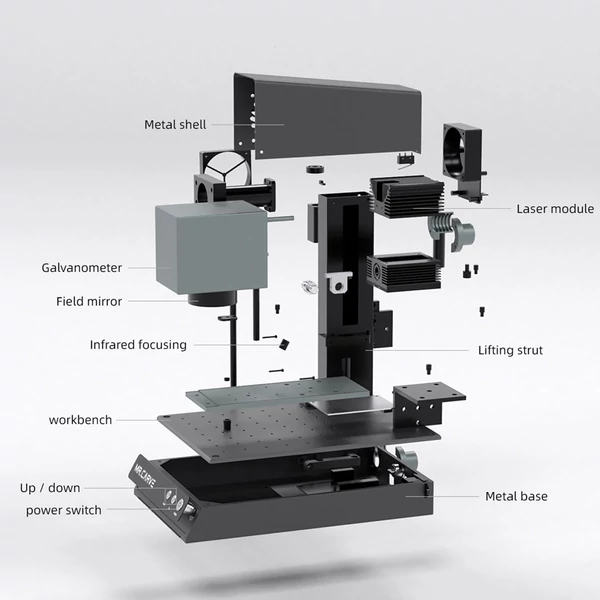 MR. CARVE M1 Pro lézergravírozó asztali jelölő, gravírozógép forgóhengerrel