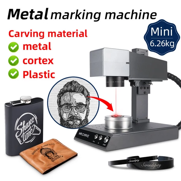 MR.CARVE M1 Pro lézergravírozó asztali jelölő és gravírozó gép forgó rögzítéssel és hengerrel