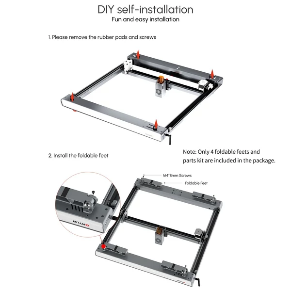 ORTUR Laser Master 3 gravírozó tartozék 4 DB FFT1.0 összecsukható lábak billenő szerkezet