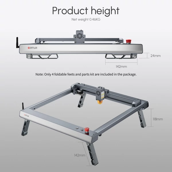 ORTUR Laser Master 3 gravírozó tartozék 4 DB FFT1.0 összecsukható lábak billenő szerkezet