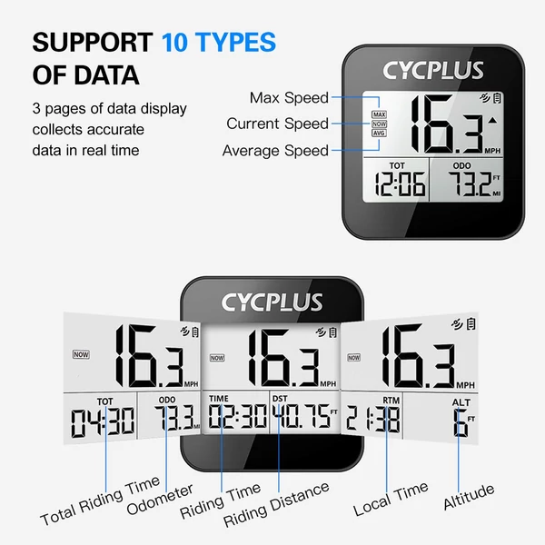 CYCPLUS G1 kerékpáros számítógépes sebességmérő - Tartó nélkül