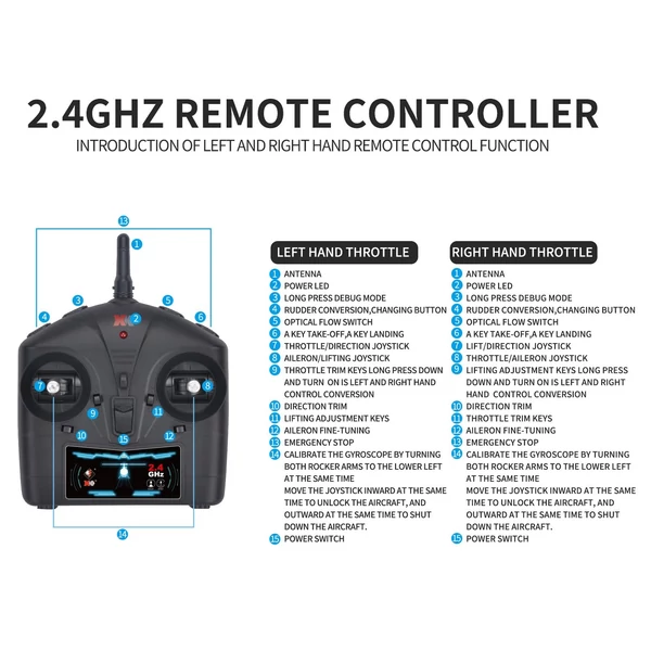 WLtoys K200 2,4 GHz-es távirányítós helikopter 6 tengelyes giroszkóp stabilizáló optikai áramlási pozicionálás