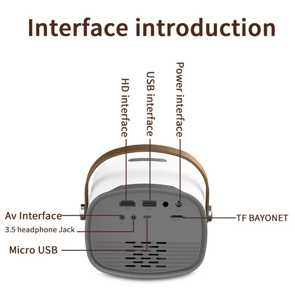 YG230 mini hordozható projektor Full HD 1080p házimozi többképernyős médialejátszó támogatás HD USB Micro USB AV TF kártya bemenet