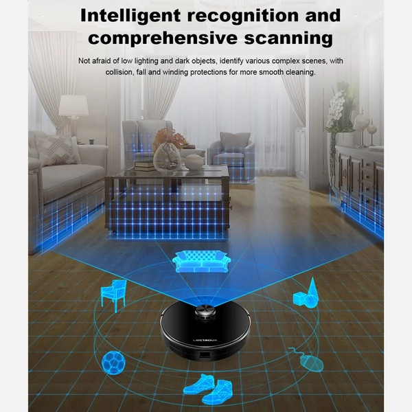 LIECTROUX XR500 automata robotporszívó, 5000 Pa erős szívású LDS navigációs APP Távirányító Intelligens hangvezérlés Nedves felmosási mód