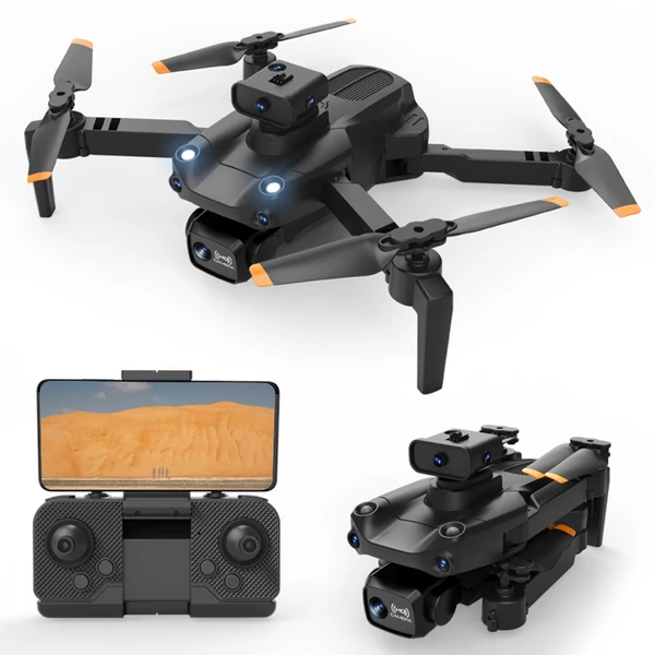 S172 MAX 5G WIFI FPV 4K kamera, 5 oldalas, akadályelkerülő, összecsukható drón tárolótáskával - Fekete, 1 akkumulátor, Optikai áramlási pozicionálás