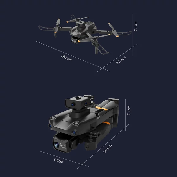 S172 MAX 5G WIFI FPV 4K kamera, 5 oldalas, akadályelkerülő, összecsukható drón tárolótáskával - Fekete, 1 akkumulátor, Optikai áramlási pozicionálás