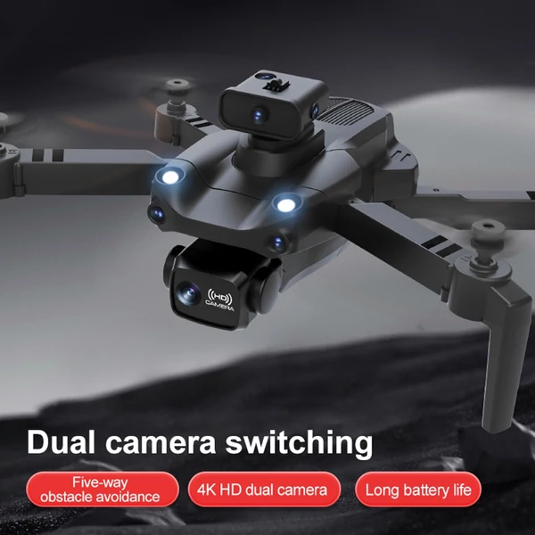 S172 MAX 5G WIFI FPV 4K kamera, 5 oldalas, akadályelkerülő, összecsukható drón tárolótáskával - Fekete, 1 akkumulátor, Optikai áramlási pozicionálás