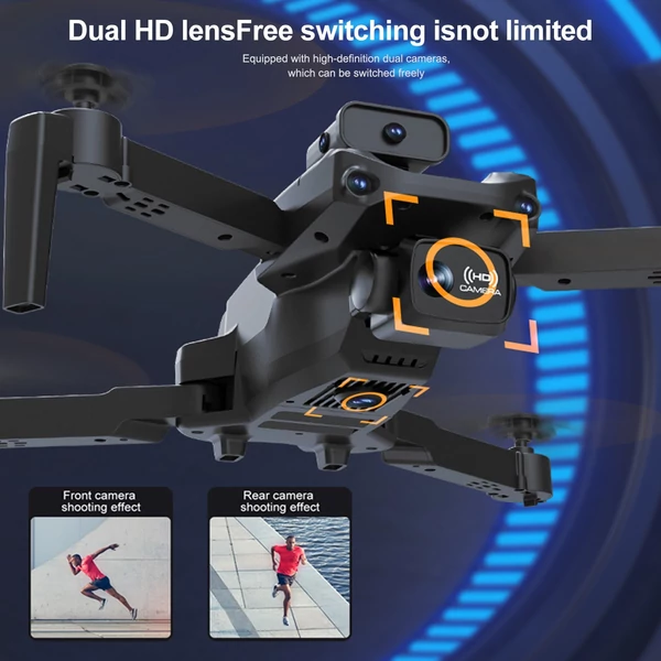 S172 MAX 5G WIFI FPV 4K kamera, 5 oldalas, akadályelkerülő, összecsukható drón tárolótáskával - Fekete, 1 akkumulátor, Optikai áramlási pozicionálás