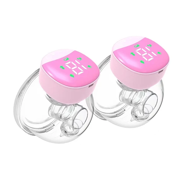 Hordható, kéz nélküli elektromos mellszívó - Pink, 2 db