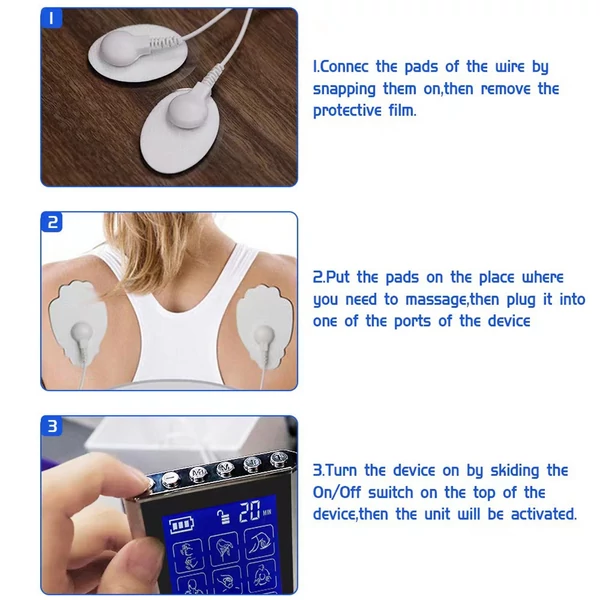 Pulse Digital Meridian Therapy elektronikus pulzusmasszírozó gép 24 üzemmódú izomstimulátor fájdalomcsillapító