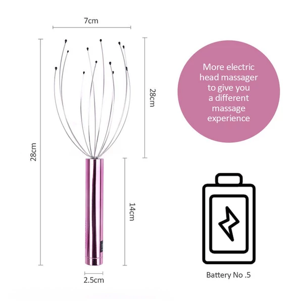 Hordozható elektromos fejbőrmasszírozó fejkaparó masszírozó - Ezüst