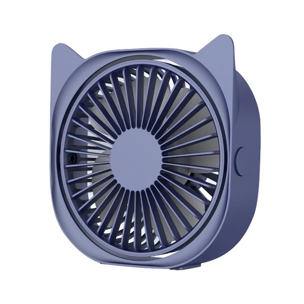 Hordozható asztali mini ventilátor USB 360°-ban forgatható, állítható sebességgel, alacsony dB - Kék