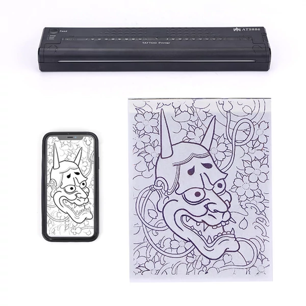 USB tetováló transzfer stencil gép 15 db tetováló papírral - Fekete