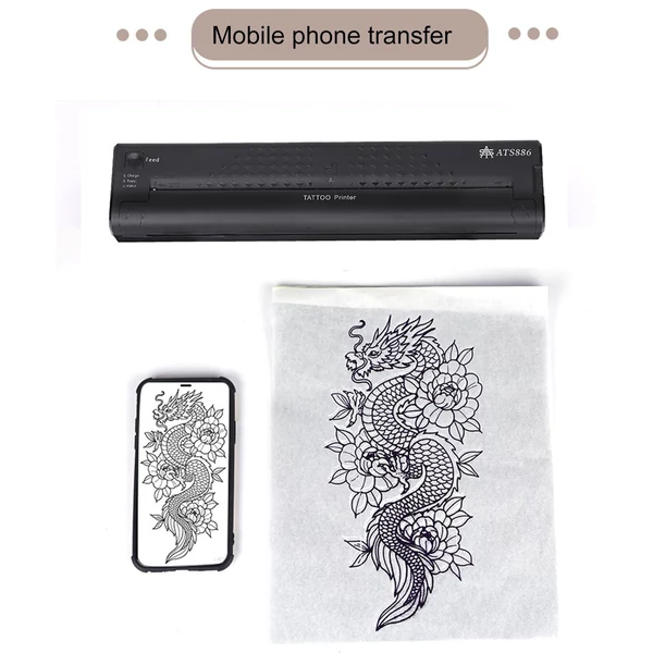 USB tetováló transzfer stencil gép 15 db tetováló papírral - Fehér