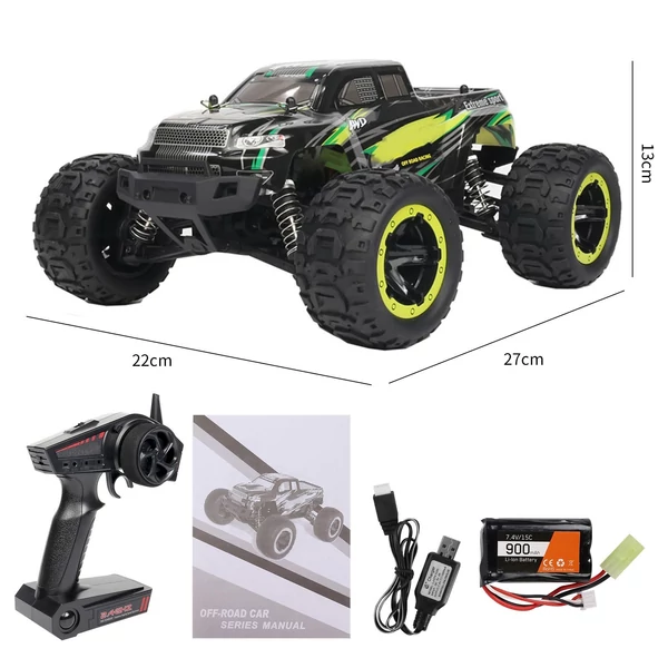 SZ253-0202 2.4GHz 1/16 RC 4WD terepjáró 40km/h RTR - Zöld, 1 akkumulátor
