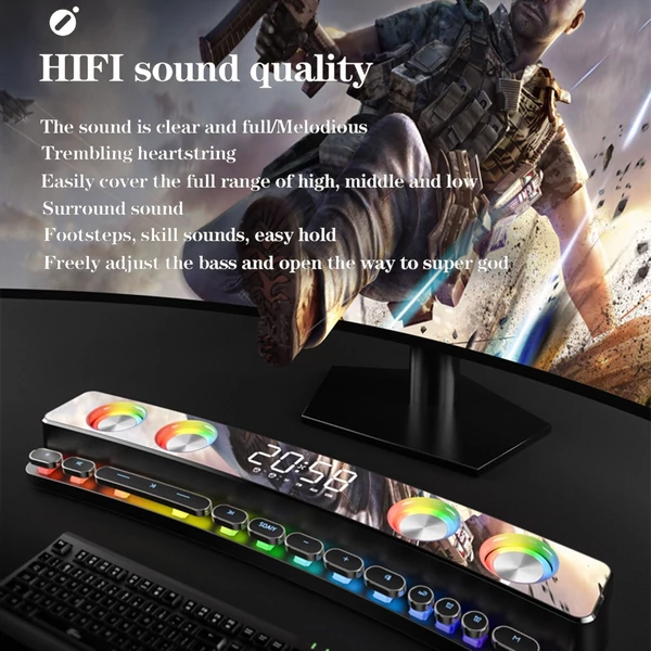 soaiy/SH39 BT vezeték nélküli hifi hangszóró, számítógépes játék mélynyomó, 3D sztereó basszus térhatású hang