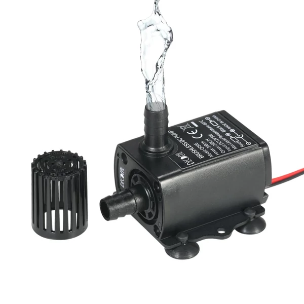 Decdeal DC12V 5W Ultra-csendes mini búvárvízszivattyú szökőkúthoz, akváriumi keringető 280 l/h Emelés 300 cm