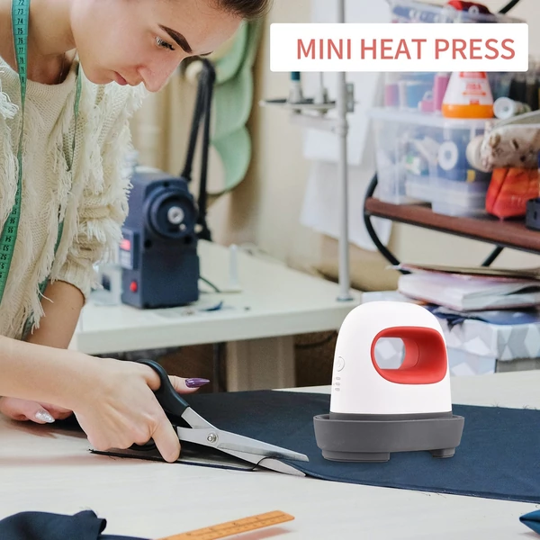 Hordozható mini hőprésgép pólótranszfer vasalógép ruhákhoz, táskákhoz, sapkákhoz, betétekhez, takarókhoz, bőrhöz - Pink