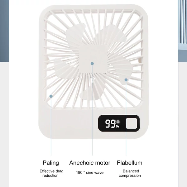 Q3 asztali hordozható 5 szélsebességű, állítható elektromos hűtőventilátor - Fehér