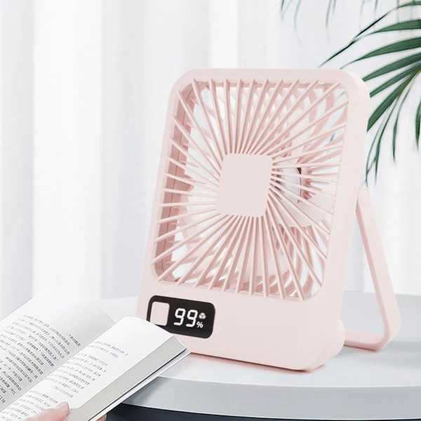 Q3 asztali hordozható 5 szélsebességű, állítható elektromos hűtőventilátor - Pink