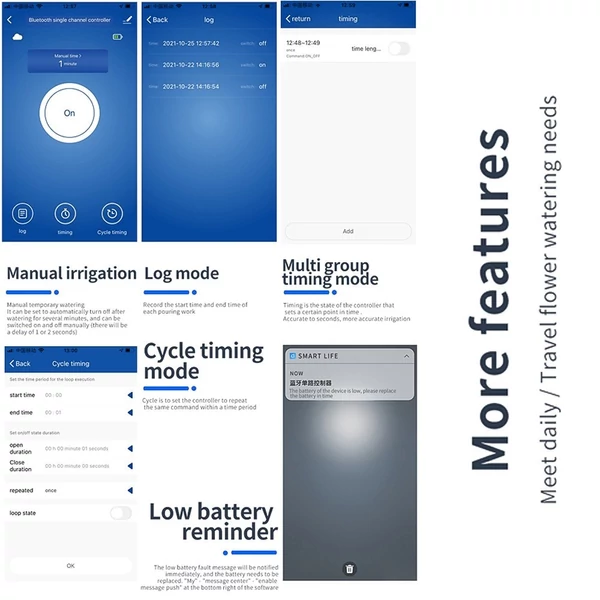 Intelligens okostelefon Wifi BT öntözésvezérlő, időzítő - Fehér