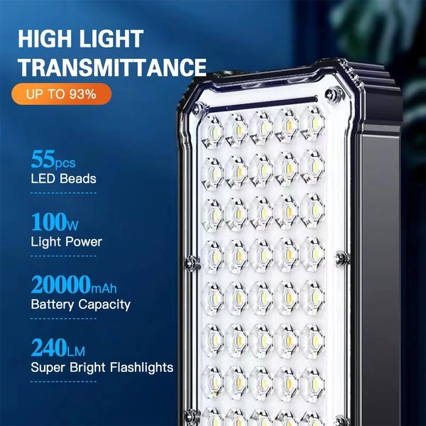 TOMSHOO LED kültéri kempinglámpás vezeték nélküli töltővel 20000mAh USB újratölthető