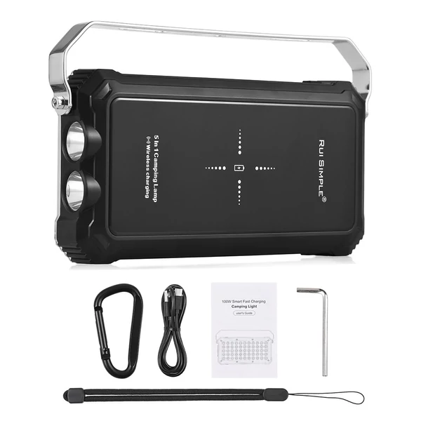 TOMSHOO LED kültéri kempinglámpás vezeték nélküli töltővel 20000mAh USB újratölthető