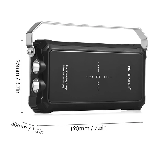 TOMSHOO LED kültéri kempinglámpás vezeték nélküli töltővel 20000mAh USB újratölthető