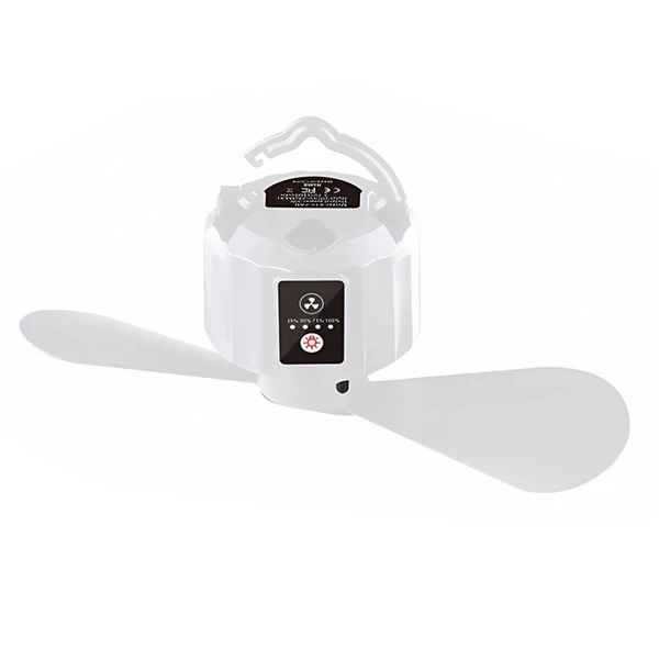 USB újratölthető kültéri kempingsátor mennyezetre akasztható ventilátor lámpa távirányítóval - Zöld
