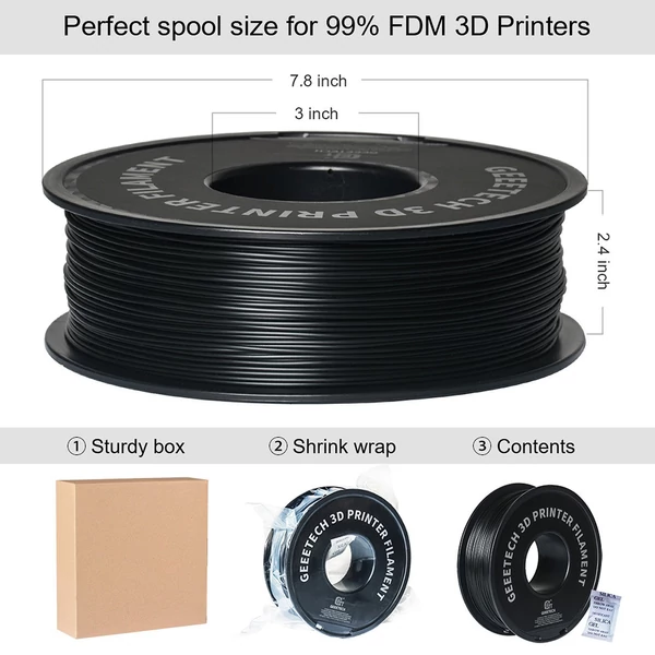 Geeetech PLA filament 3D nyomtatóhoz - Fekete