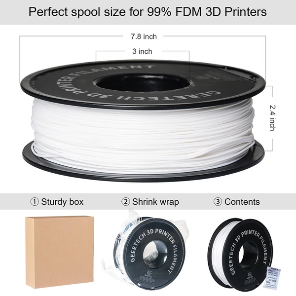 Geeetech PLA filament 3D nyomtatóhoz - Fehér