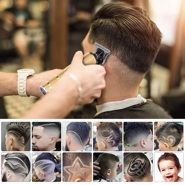 Hordozható hajvágó 3db fésűvel 1db Deaning kefével - Arany