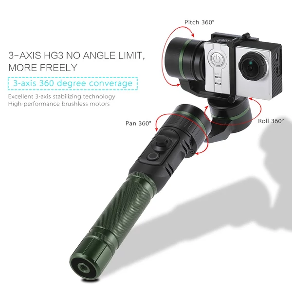 hohem HG3 3 tengelyes kézi gimbal akciókamera stabilizátor - Zöld