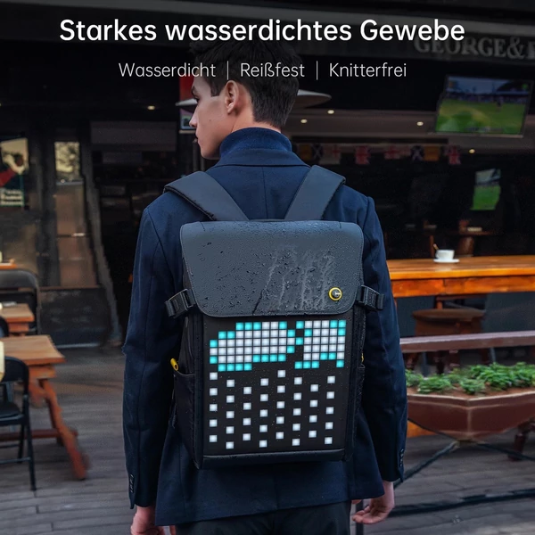 Divoom Backpack M LED képernyővel kültéri vízálló unisex hátizsák tevékenységhez, utazáshoz, egynapos kiránduláshoz