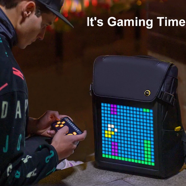 Divoom Backpack M LED képernyővel kültéri vízálló unisex hátizsák tevékenységhez, utazáshoz, egynapos kiránduláshoz