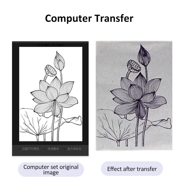 Vezeték nélküli újratölthető tetováló transzfer stencilnyomtató Android, iOS, telefon, PC kompatibilis - Fekete