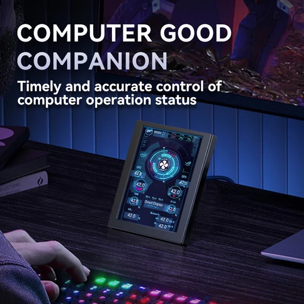 3,5 hüvelykes IPS számítógép-monitor CPU GPU felügyeleti alképernyő ABS ház támogatása - Fehér