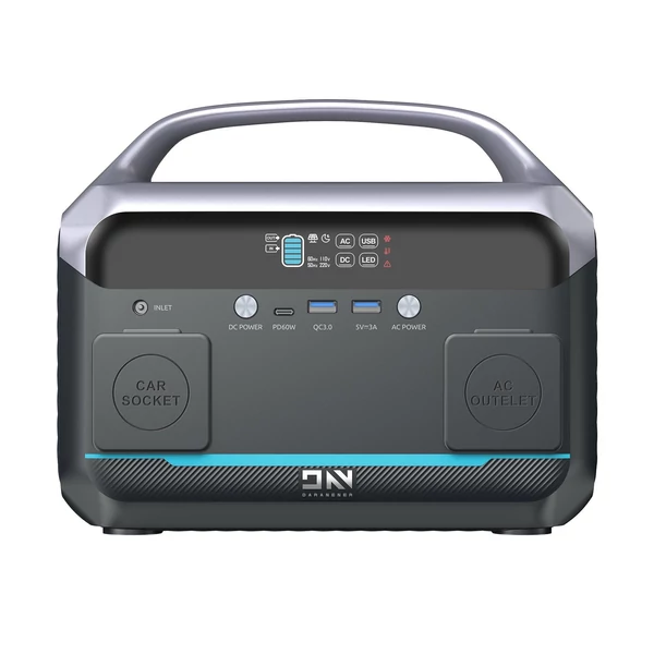 DaranEner NEO300 hordozható erőmű 268,8 Wh 300 W LiFePO4 akkumulátoros napelemes generátor LED fénnyel