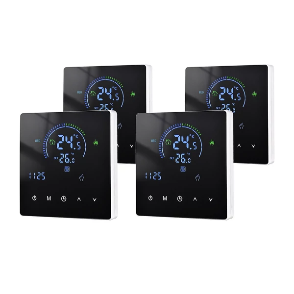 Intelligens termosztátos LCD kijelző érintőgombos programozható hőmérséklet-szabályozó vízmelegítéshez (WiFi-vel) - 4 db