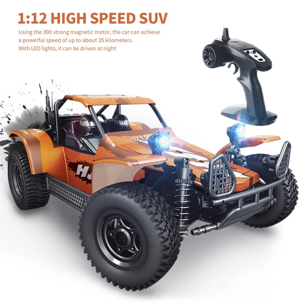 1:12 2,4G nagy sebességű 35 km/h távirányítós teherautó 4WD terepjáró LED lámpákkal