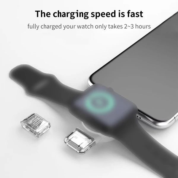 W98 hordozható Apple Watch Type-C USB vezeték nélküli töltő iWatch Ultra sorozathoz 8 7 SE 6 5 4 3 2 1 - Fekete