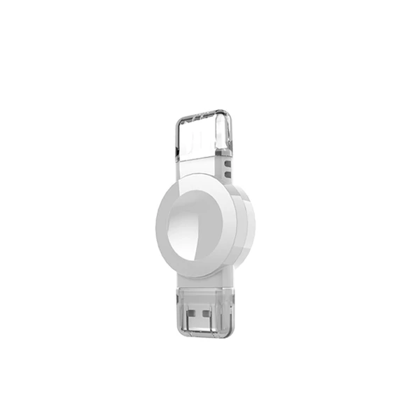 W98 hordozható Apple Watch Type-C USB vezeték nélküli töltő iWatch Ultra sorozathoz 8 7 SE 6 5 4 3 2 1 - Fehér