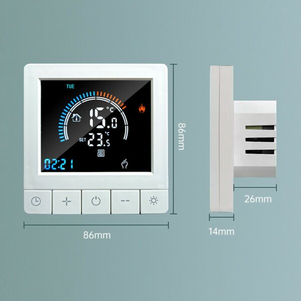 Intelligens programozható digitális fali termosztát LCD kijelző NTC érzékelős hőmérséklet-szabályozó - Vízmelegítő, WiFi
