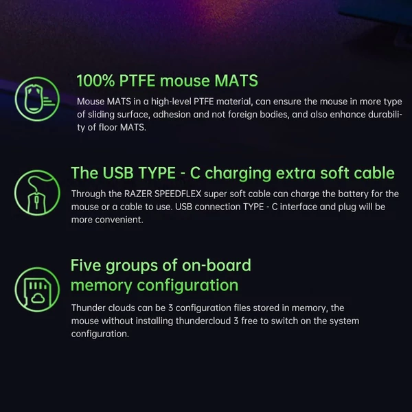 Razer V3 Pro vezeték nélküli RGB játékegér 30000 DPI optikai érzékelővel Chroma Hyperspeed Ergonomikus kialakítás 11 programozható gombbal - Fehér