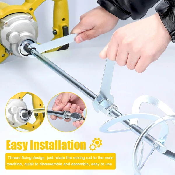 Hordozható 2600 W-os elektromos betonkeverő cementkeverő habarcs fugázó vakolat festékkeverő eszköz, 6 sebesség állítható