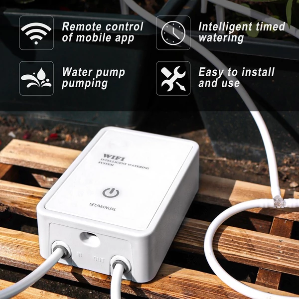 Tuya WIFI automatikus öntözőeszköz Intelligens időzített csepegtető öntözőrendszer támogatása Távoli APP vezérlés kerti terasz cserepes növényekhez